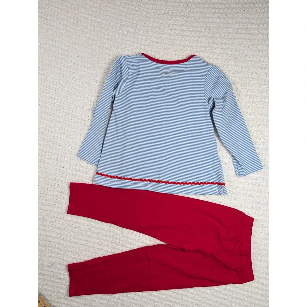 Girls‎ Size 3 Farm Animals Barn Striped Shirt Red Leggings Outfit Set Cow Pig